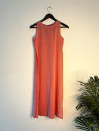 trueBrowns Peach Slub Sleeveless Kurta - Distacart