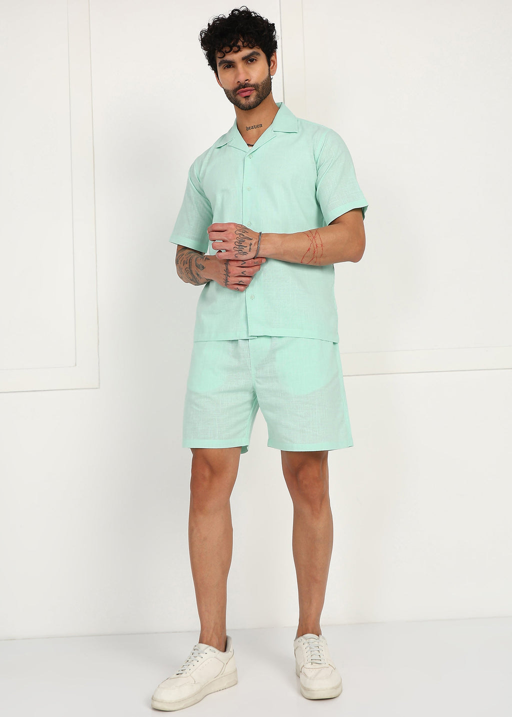 Fabmade Mint Breeze Linen Co-Ord Set