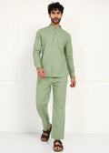 Fabmade Sage Linen Kurta Co-Ord Set - Distacart