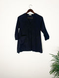 trueBrowns Black Slub Short Top