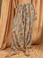 InWeave Beige Paisley Flower Harem Pant