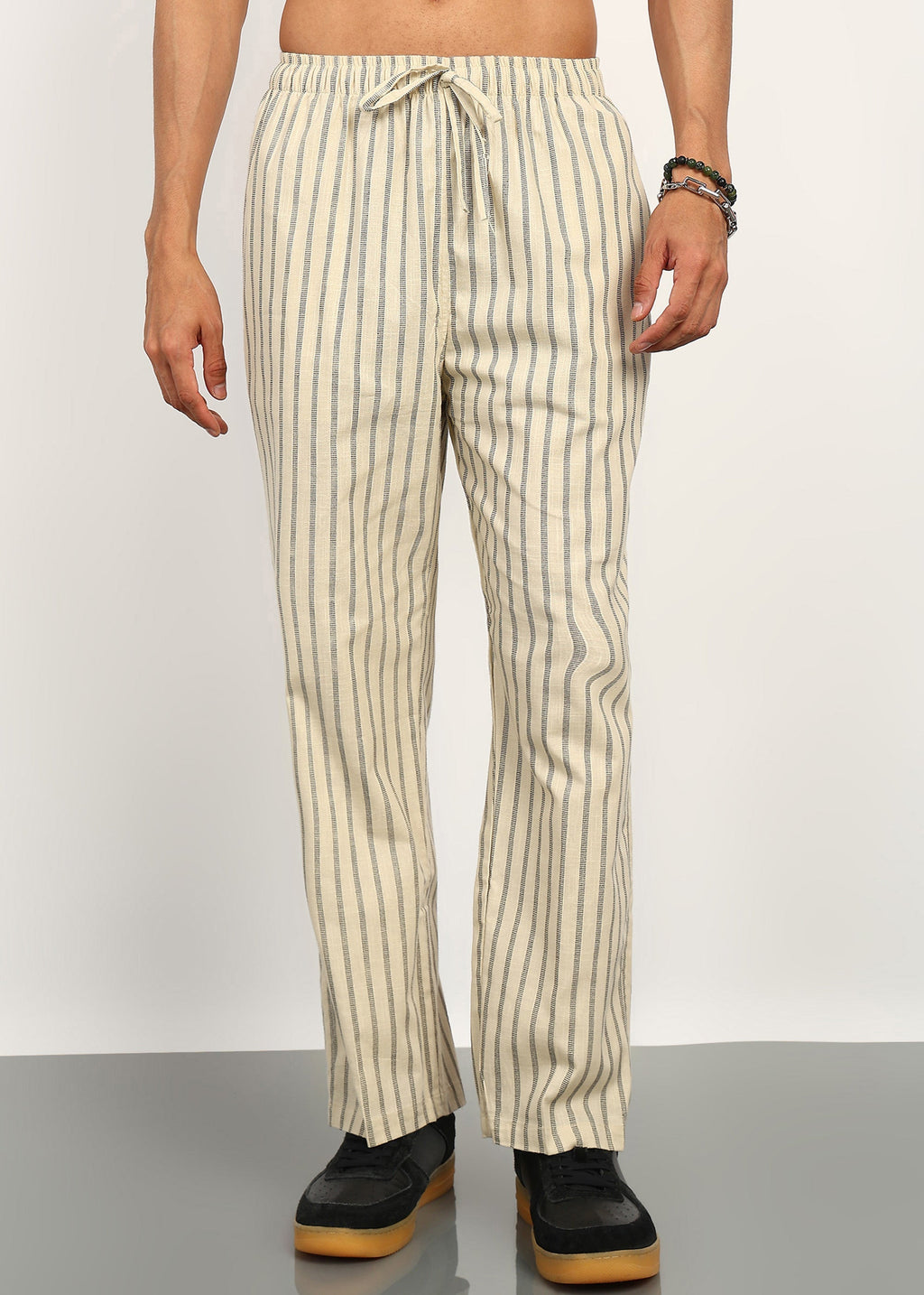 Fabmade Sandline Stripe Linen Trousers