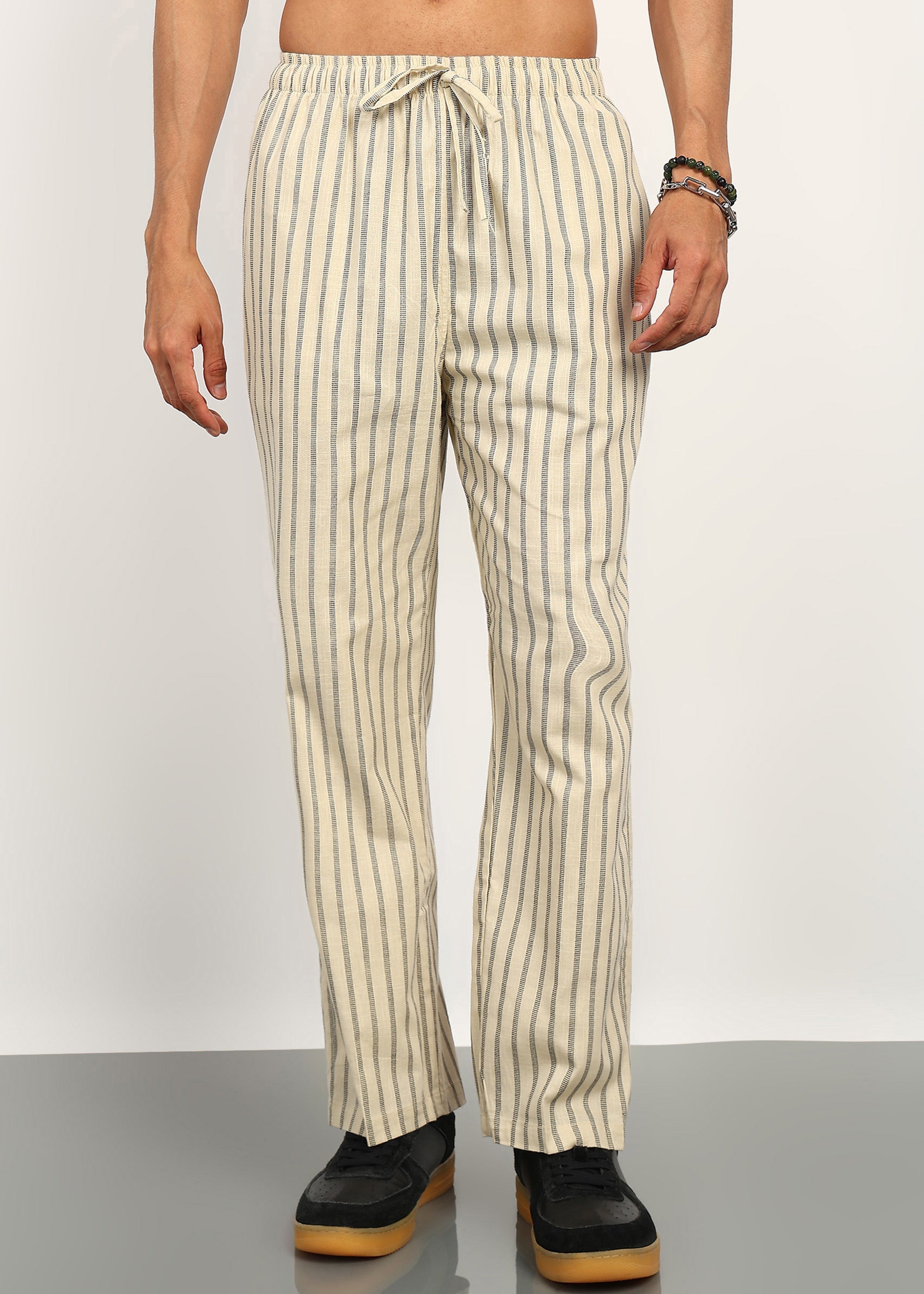 Fabmade Sandline Stripe Linen Trousers