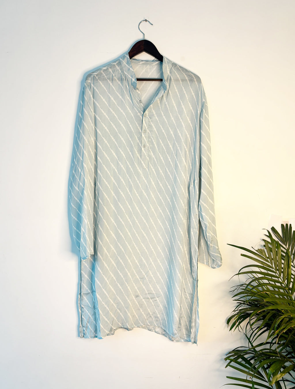 trueBrowns Blue Leheriya Men's Kurta