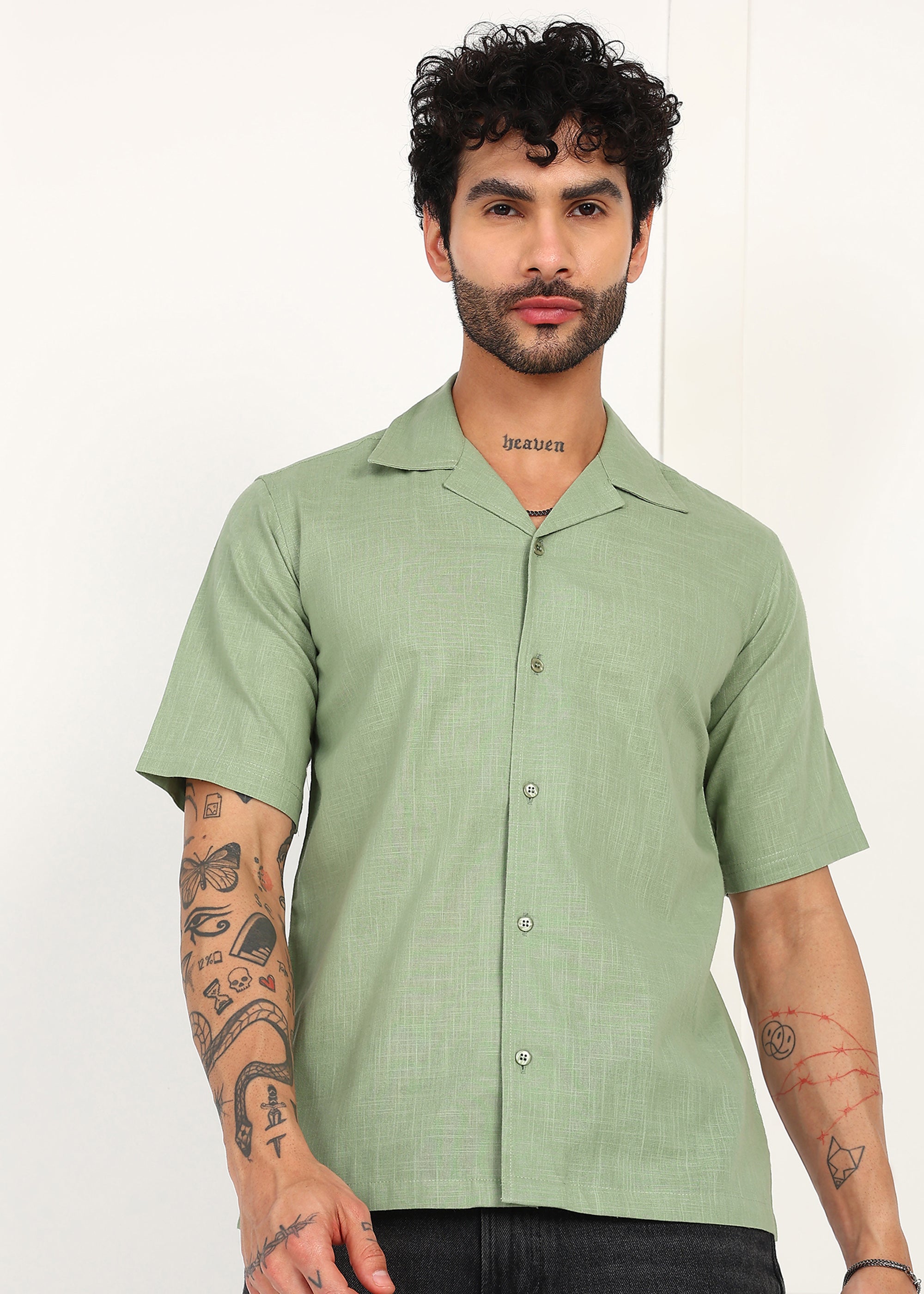 Fabmade Sage Breeze Linen Shirt