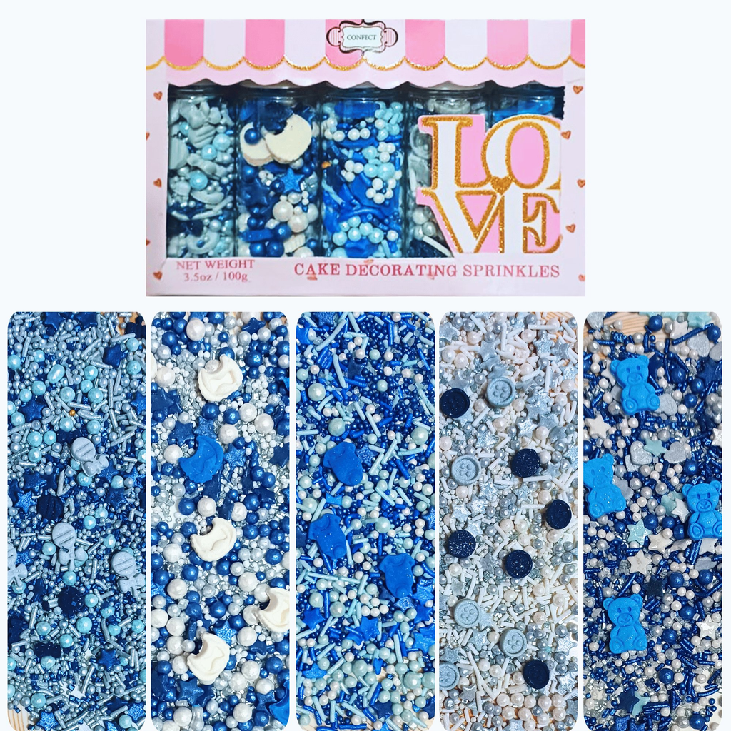confect boys baby shower sprinkles baby blue sprinkles for cake cupcake decorating pack of 5 baby shower 27