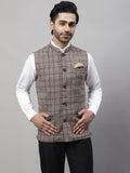 Even Apparels Men's Beige Pure Wool Nehru Jacket