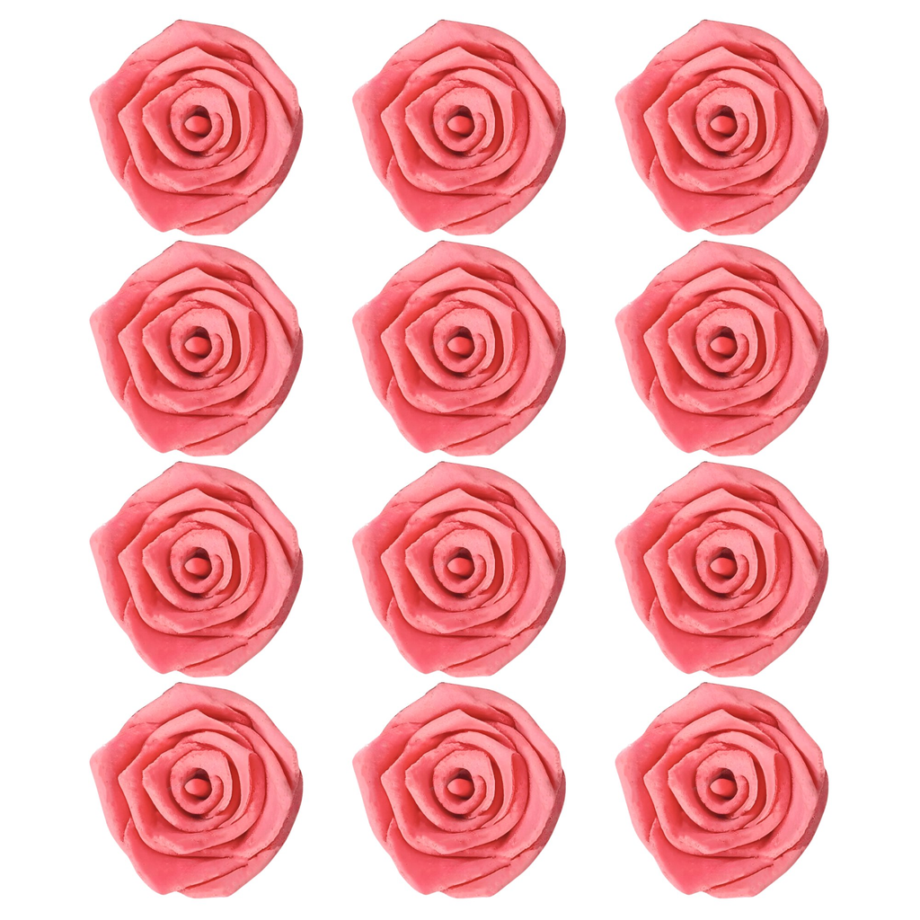 confect sugar roses topper sugar roses for cake decorations edible salmon pink roses pack of 12