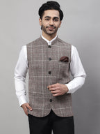 Even Apparels Men's Beige Pure Wool Nehru Jacket