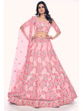 Myra Peach Soft Net Embroidered Designer Lehenga Choli