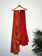 trueBrowns Rust Metallic Saree