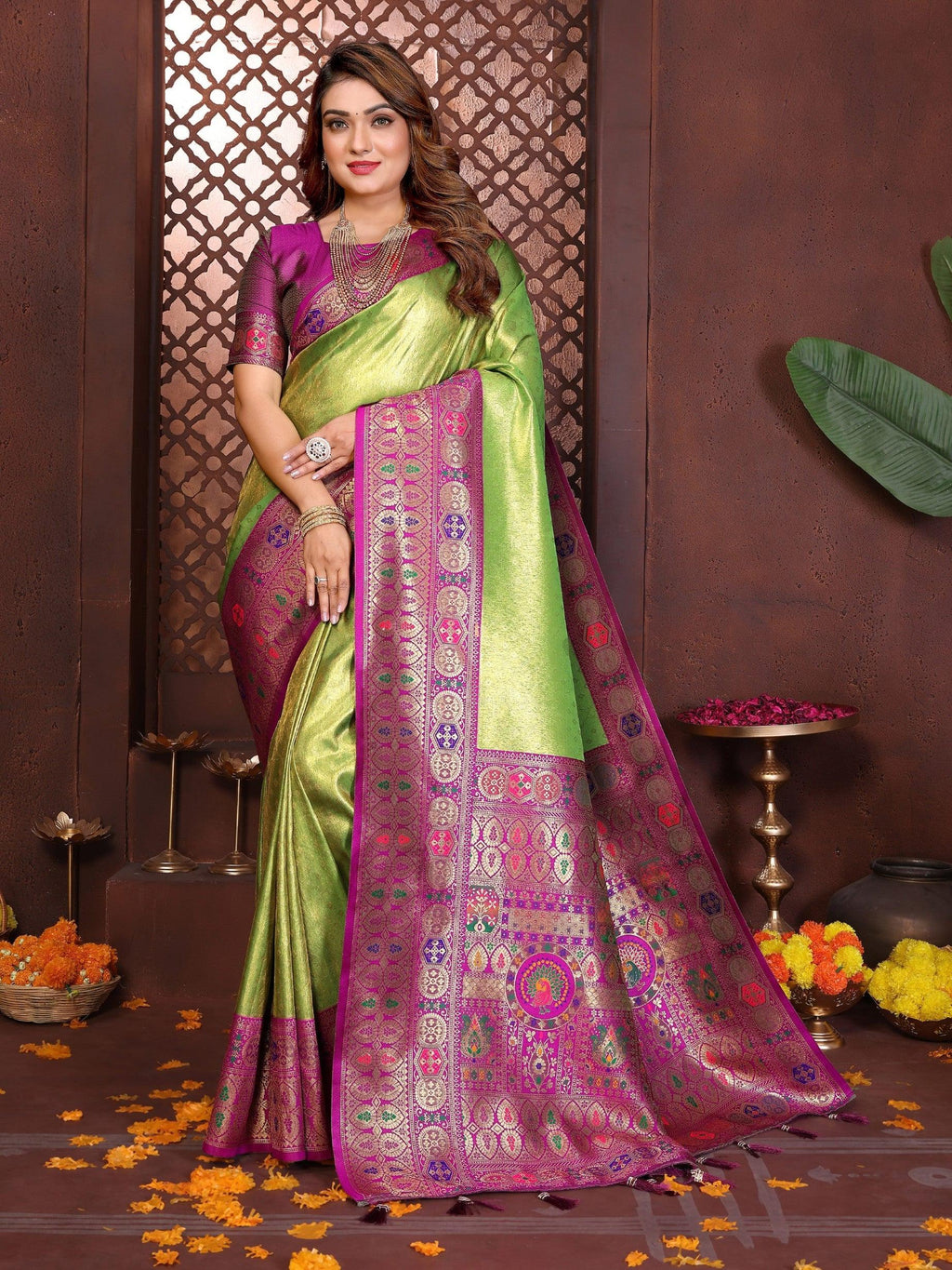 Anaita Banarasi Tissue Silk Saree - Distacart