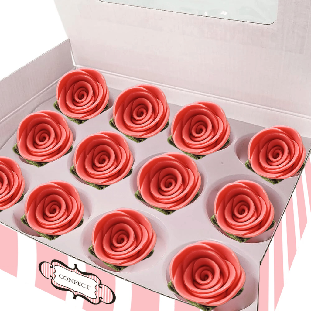 sugar roses for cake cupcake decoration coral 120 gms