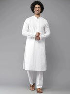 Fabmade Elegant Chikankari Embroidered Straight Kurta