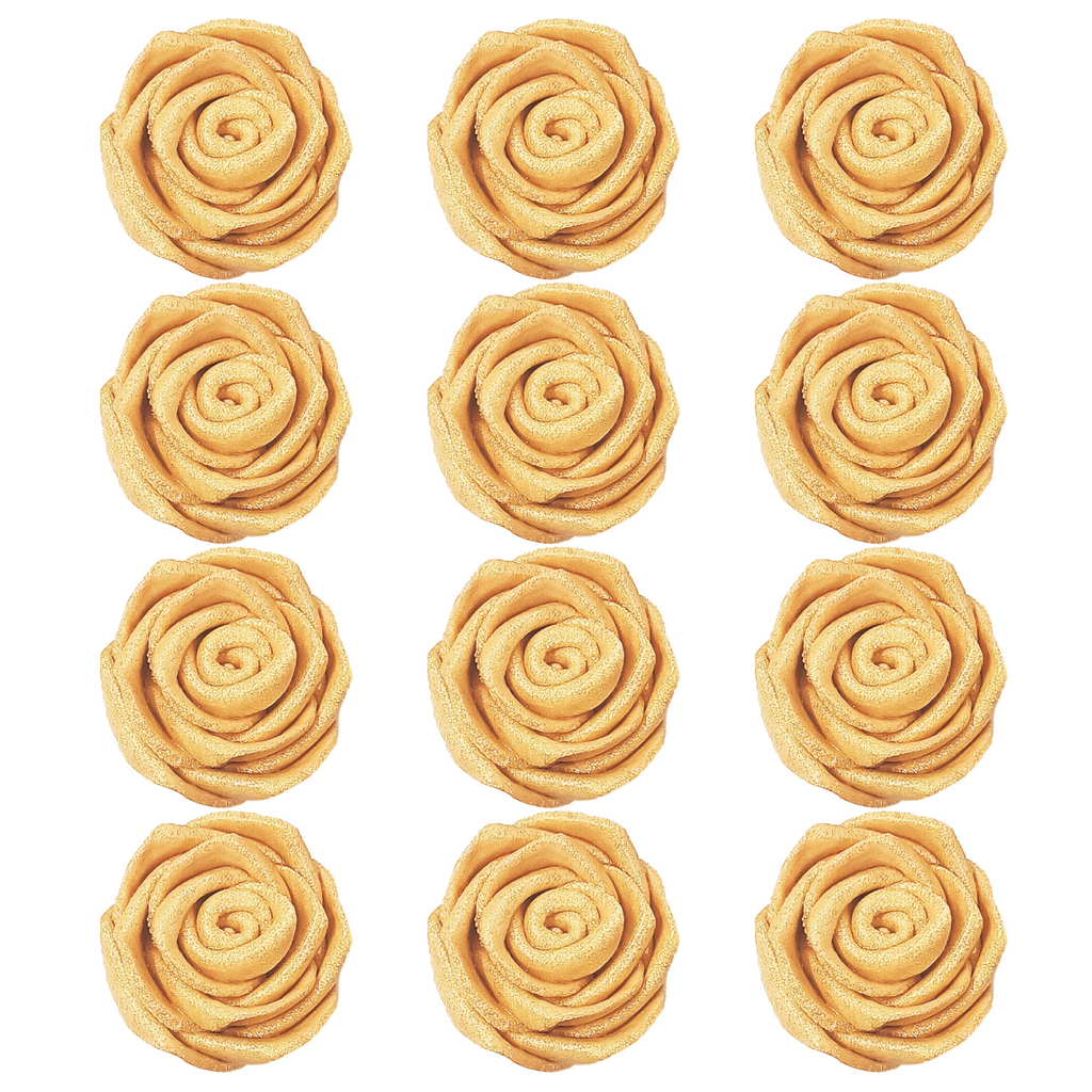 confect edible rose cake toppers edible toppers roses for cake decorations 12 roses champagne gold