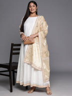 Ahalyaa Plus Size Boat Neck Maxi Ethnic Dress With Dupatta - Distacart