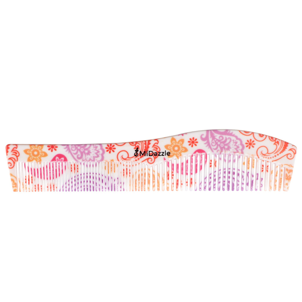 MiDazzle 360 Floral Dual Teeth Comb - Large - Distacart