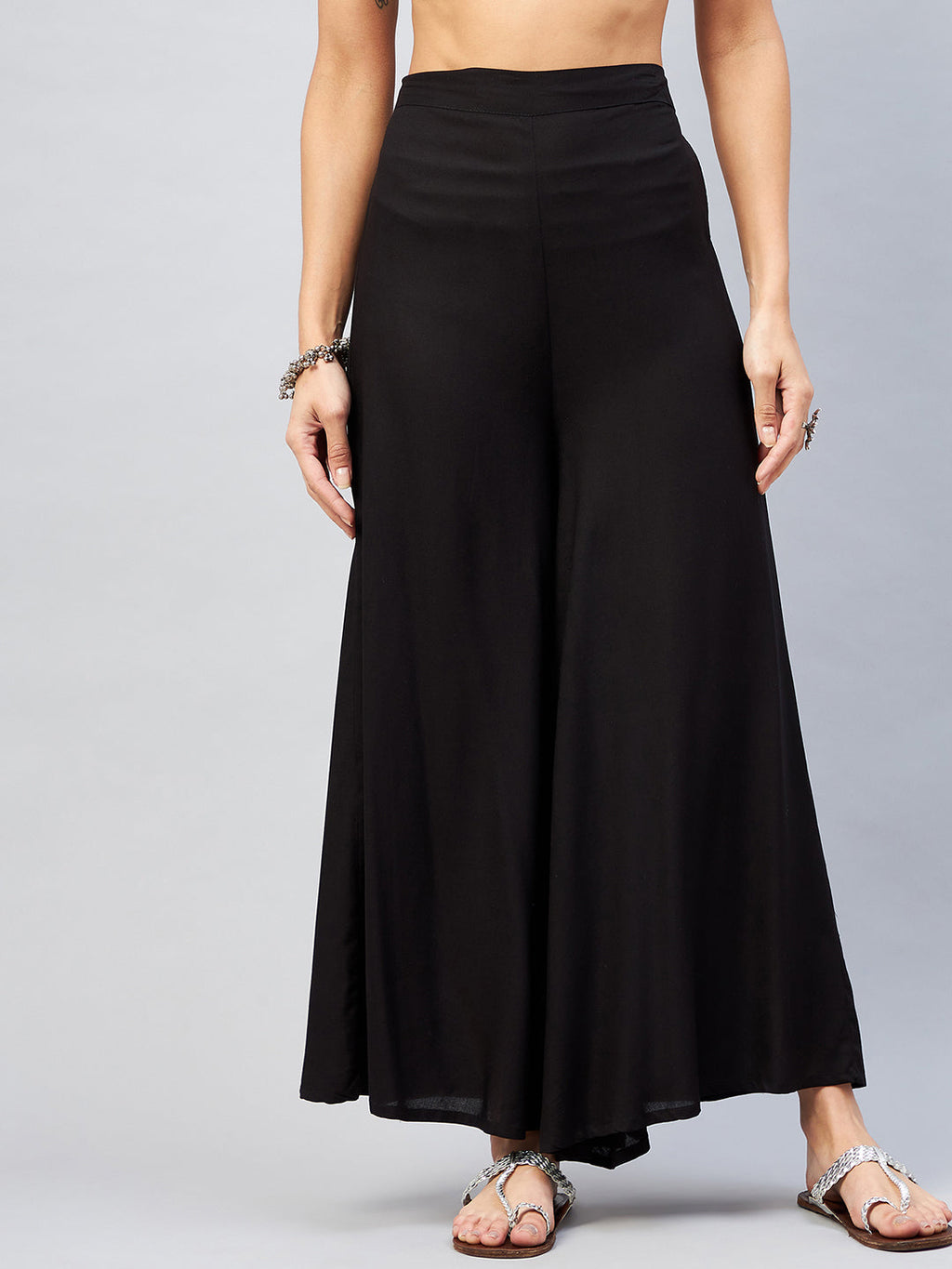 InWeave Solid Black Palazzo - Distacart