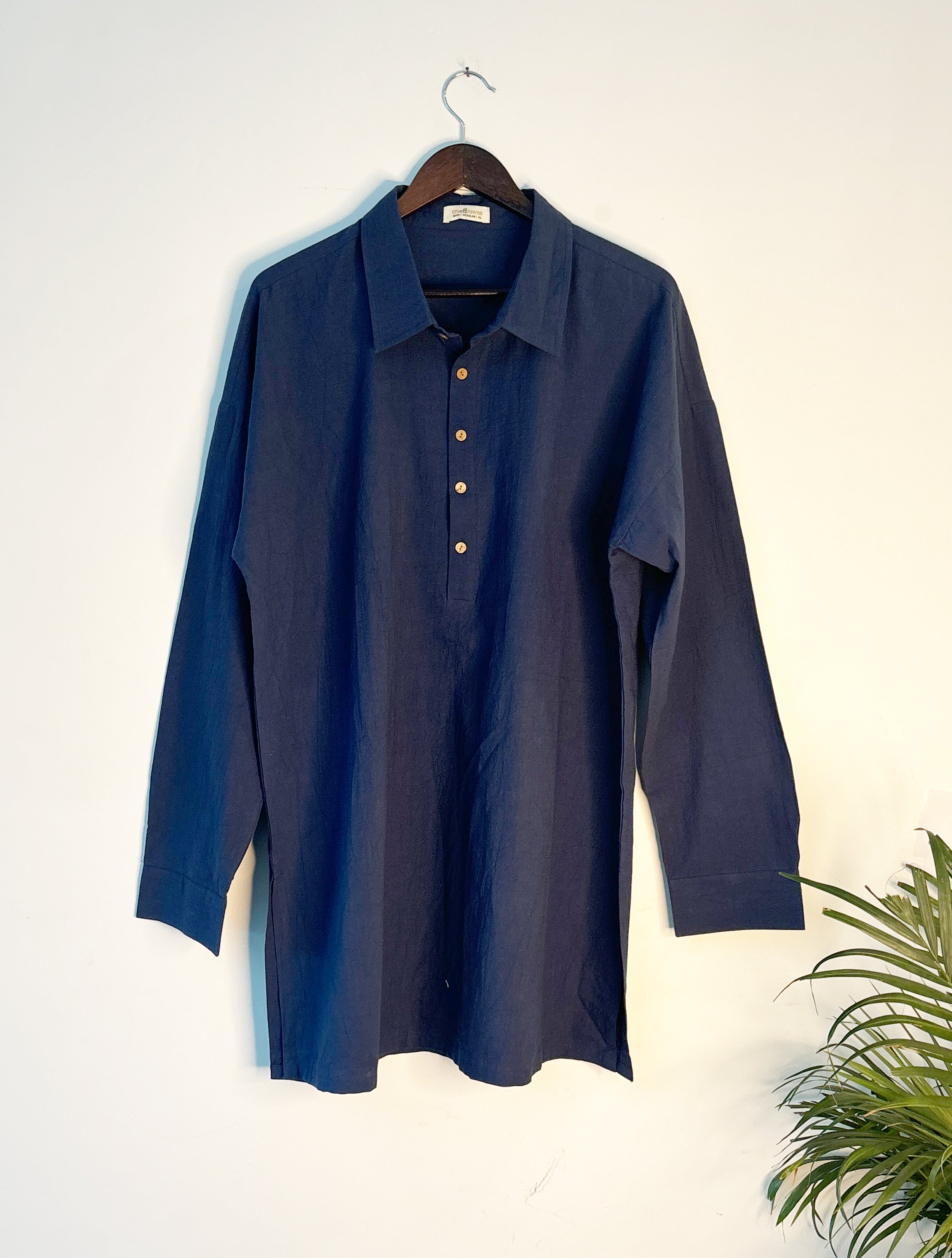 trueBrowns Blue Men's Shirt Kurta