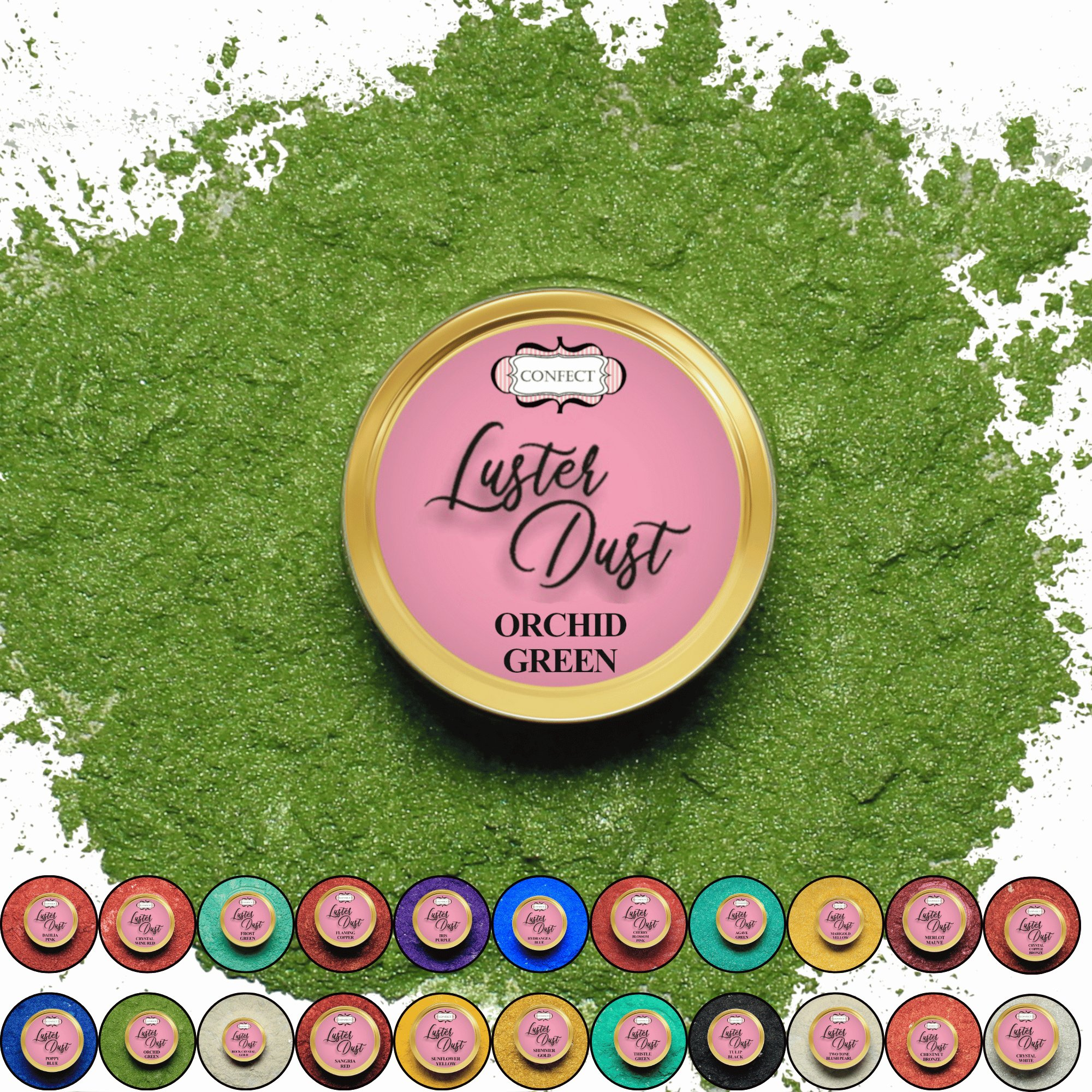 orchid green edible luster dust br 5 g
