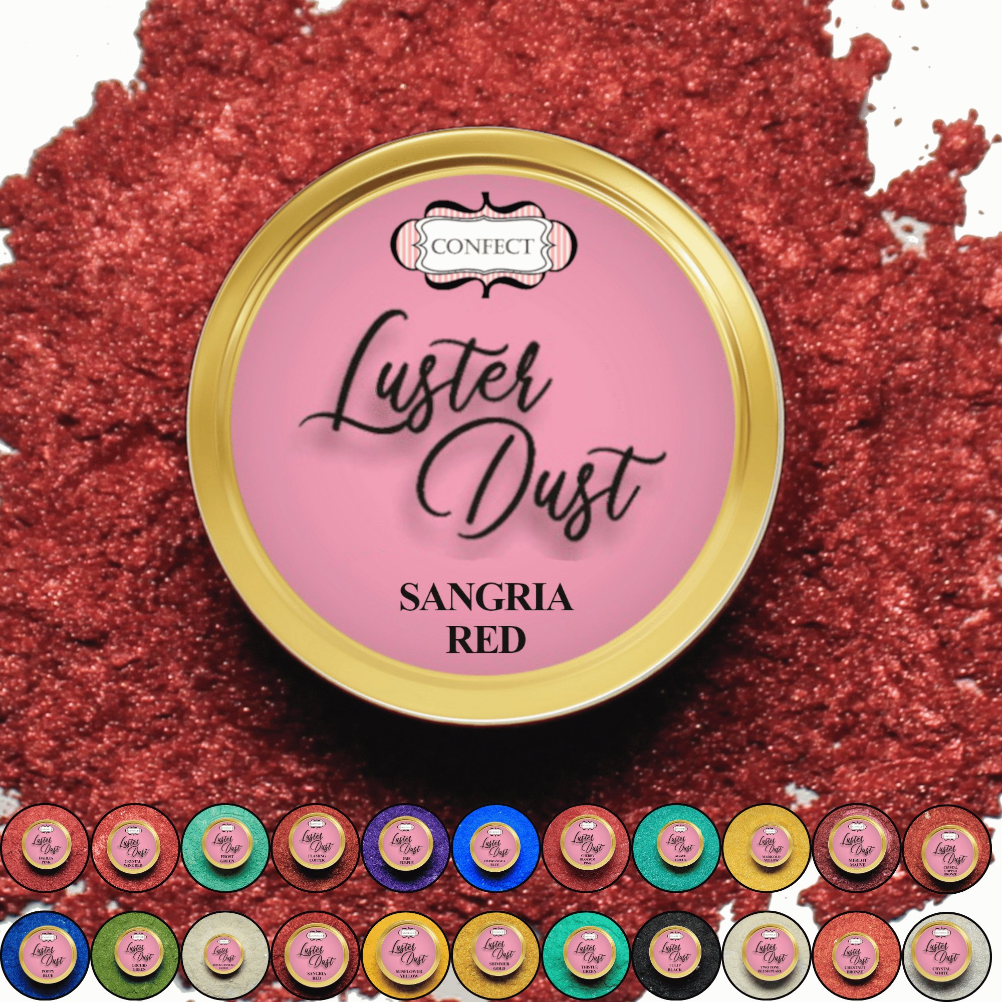 confect sangria red luster dust br b 5 gms b
