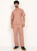 Fabmade Men’S Peach Linen Co-Ord Set