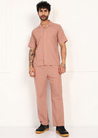 Fabmade Men’S Peach Linen Co-Ord Set