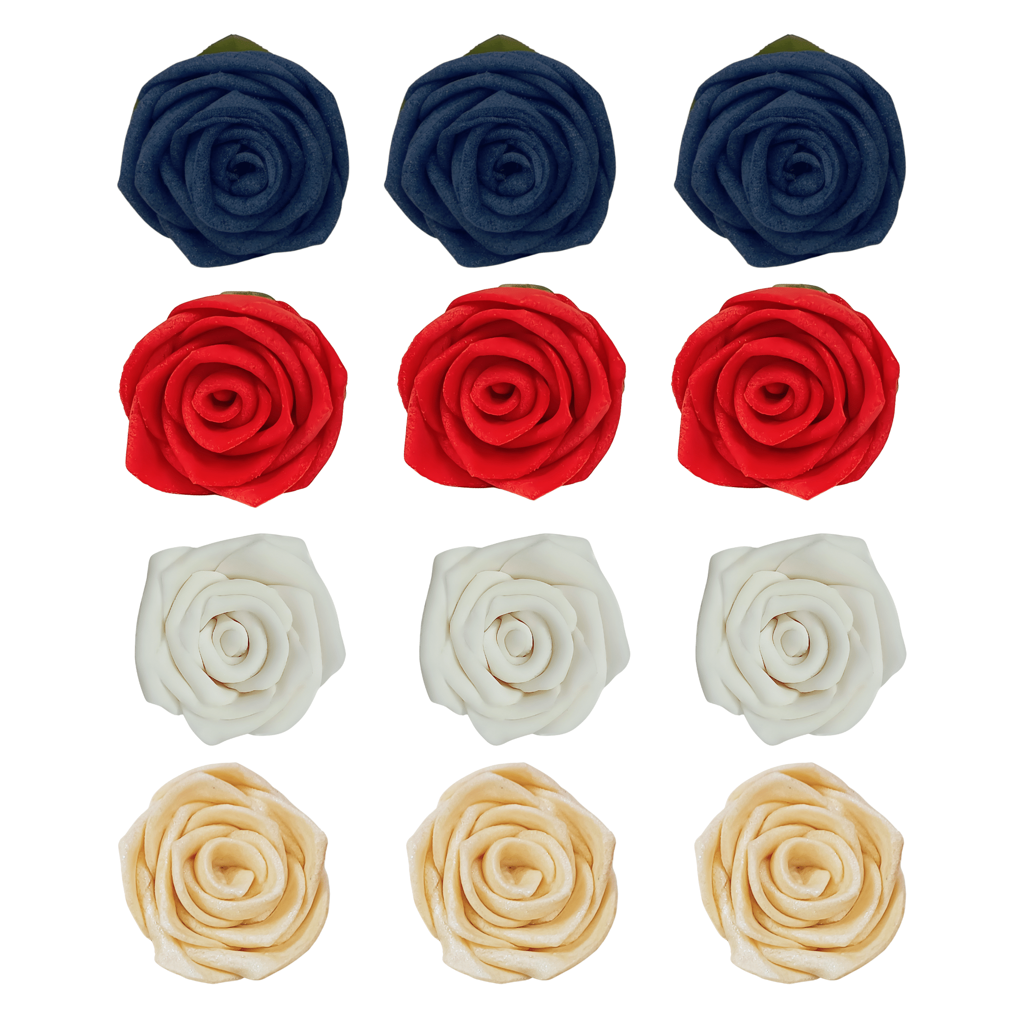 confect edible sugar roses cake toppers for cupcakes doughnut cake decorations pack of 12 j4 roses 02