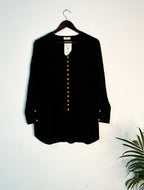 trueBrowns Black Slub Short Top