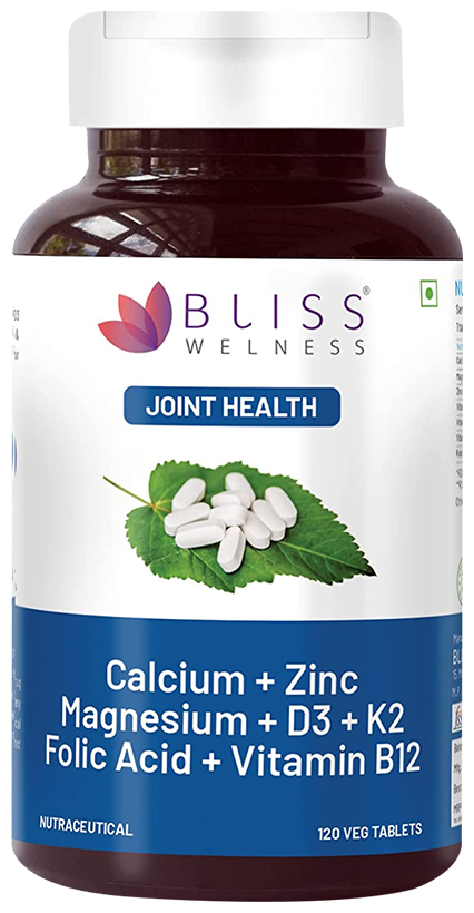 bliss welness joint health calcium zinc megnesium d3 k2 veg tablet