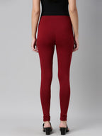 Souchii Maroon Solid Churidar-Length Leggings - Distacart