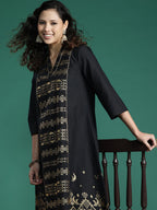 Sangria Ethnic Motifs Printed Gotta Patti Kurta