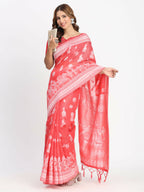Shree Shyam Fashion Linen Cotton Sky Blue Saree - Distacart