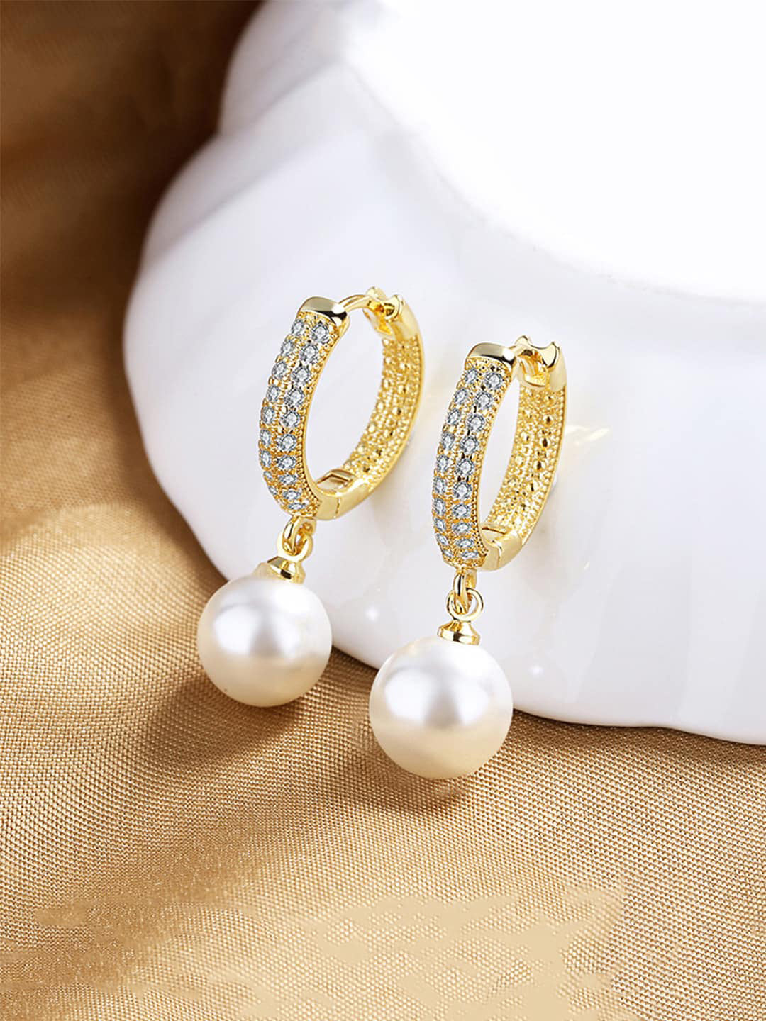 Yellow Chimes Gold-Plated Circular Hoop Earrings - Distacart
