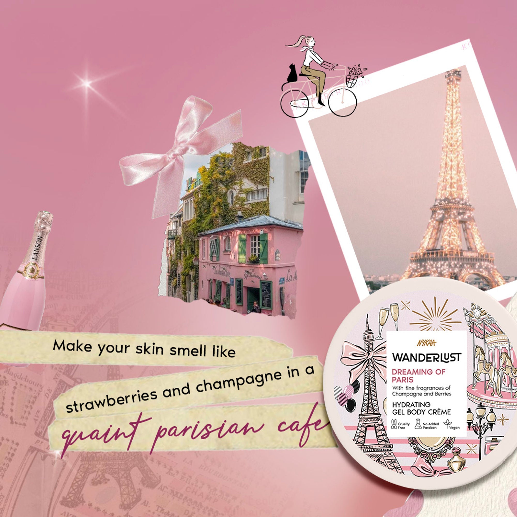 Wanderlust Dreaming Of Paris Hydrating Gel Body Creme With Champagne And Strawberry