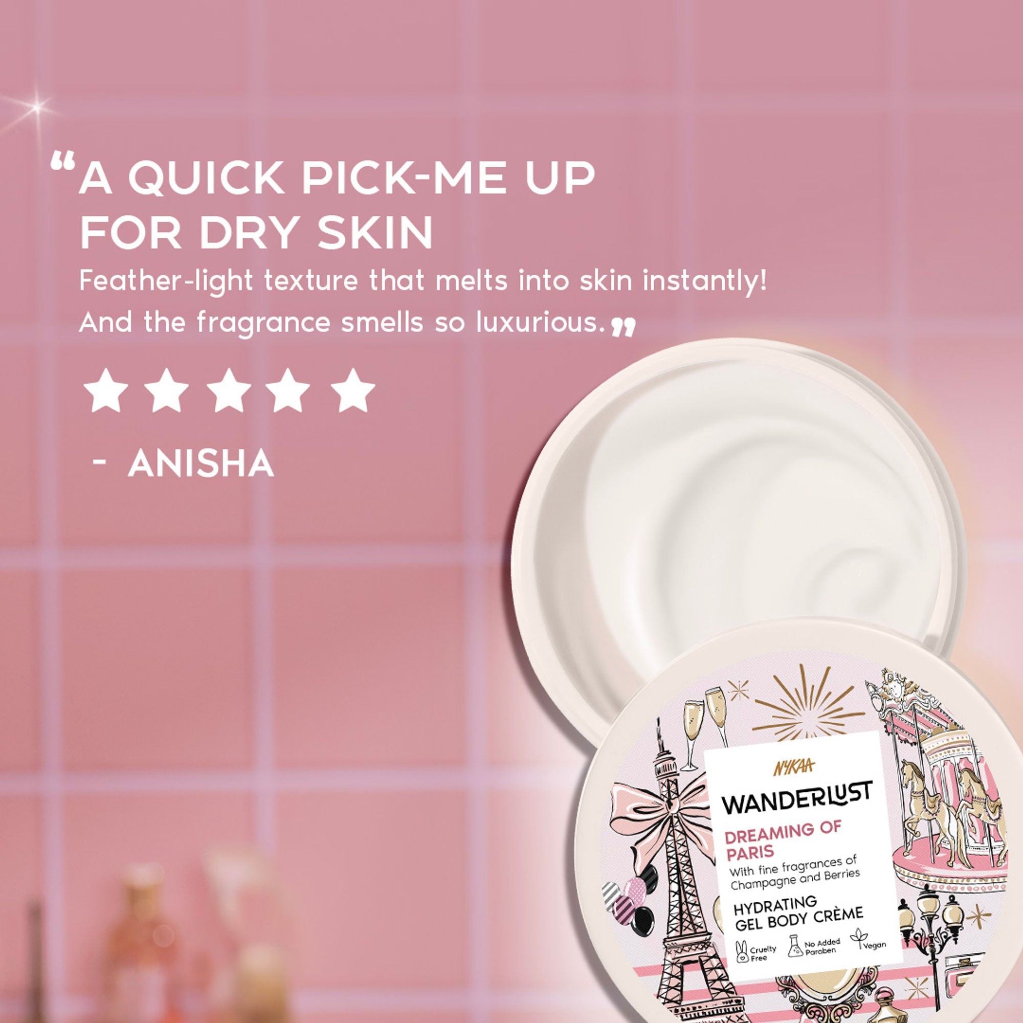 Wanderlust Dreaming Of Paris Hydrating Gel Body Creme With Champagne And Strawberry