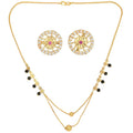 AanyaCentric Gold Plated Short Mangalsutra Set with Earrings - Distacart