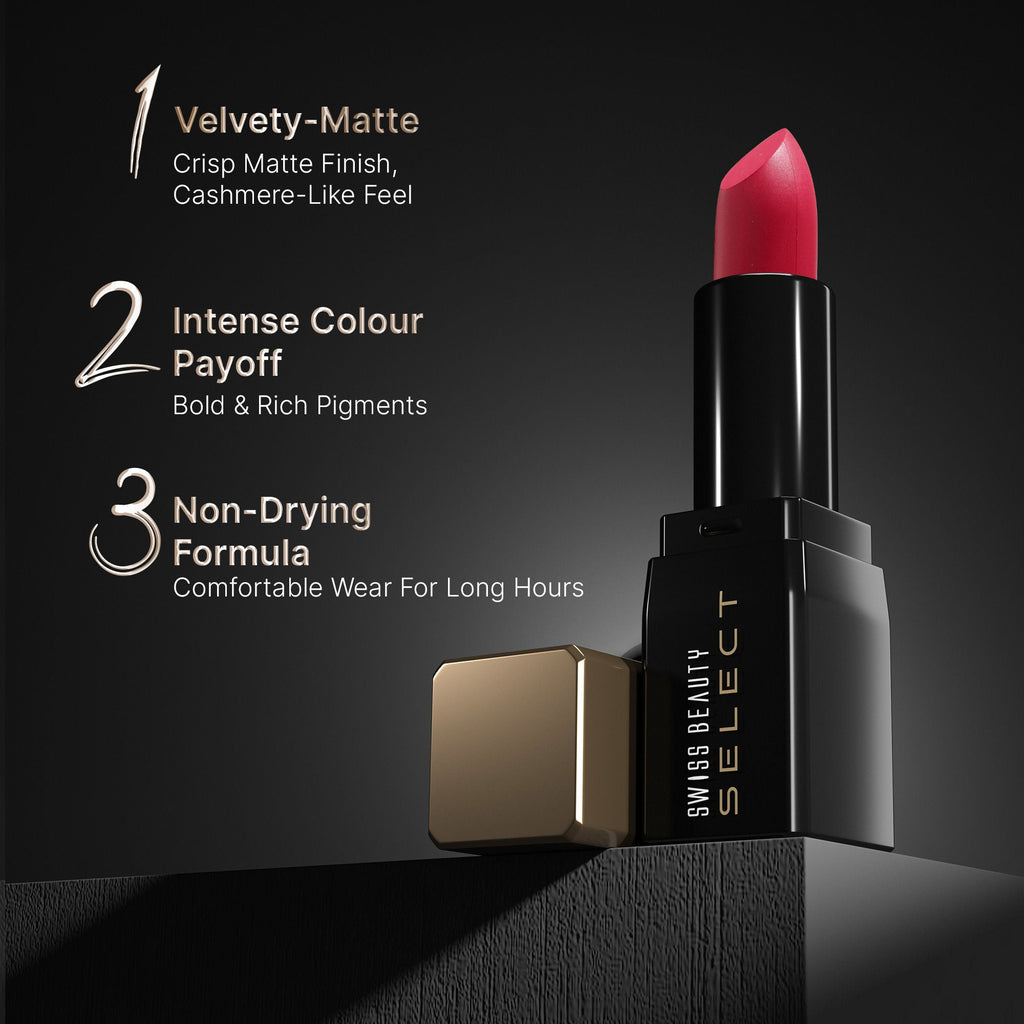 Swiss Beauty Select Dare To Matte Lipstick - 10 Racing Red - Distacart
