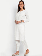 ADA Floral Embroidered Chikankari Kurta