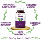 Bliss Welness Brain Health Brahmi + Shankapushpi Ginkgo Biloba Veg Tablet
