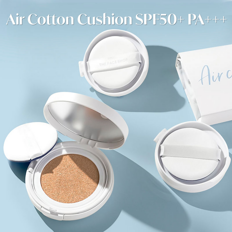 The Face Shop Air Cotton Cushion SPF 50+ PA++++ - 201 Light Beige