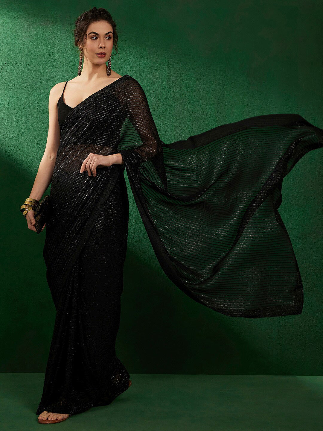 Sangria Embellished Party Wear Saree