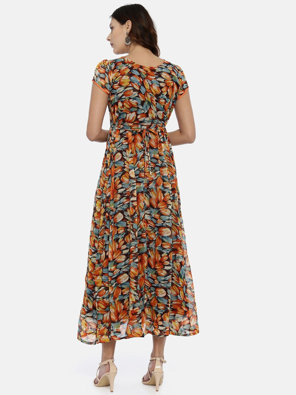 Souchii Black Printed Fit and Flare Dress For Women - Distacart