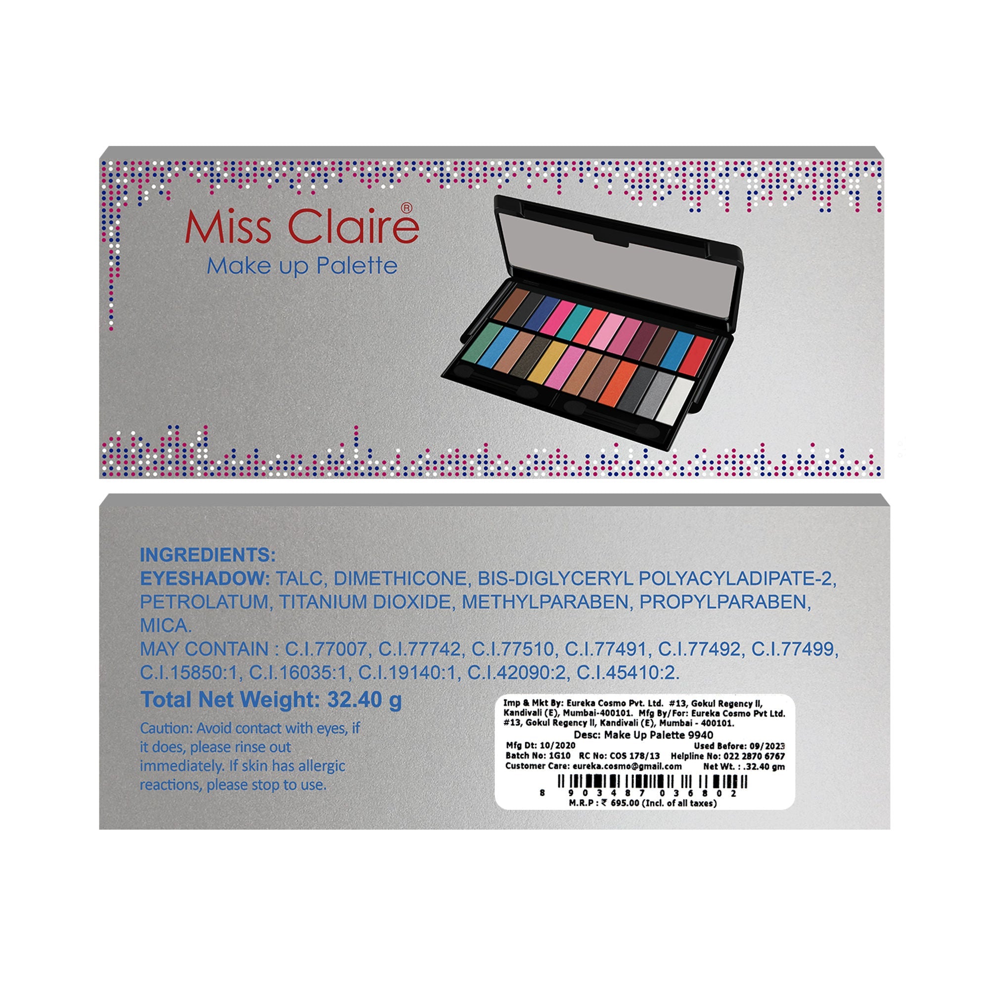 Miss Claire Make Up Palette 9940 (Eyeshadow Palette)