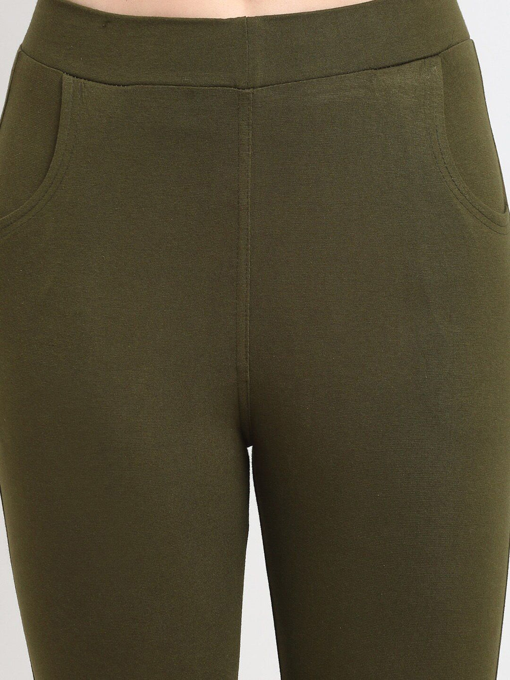 TAG 7 Women Olive Green & Brown Pack of 2 Leggings