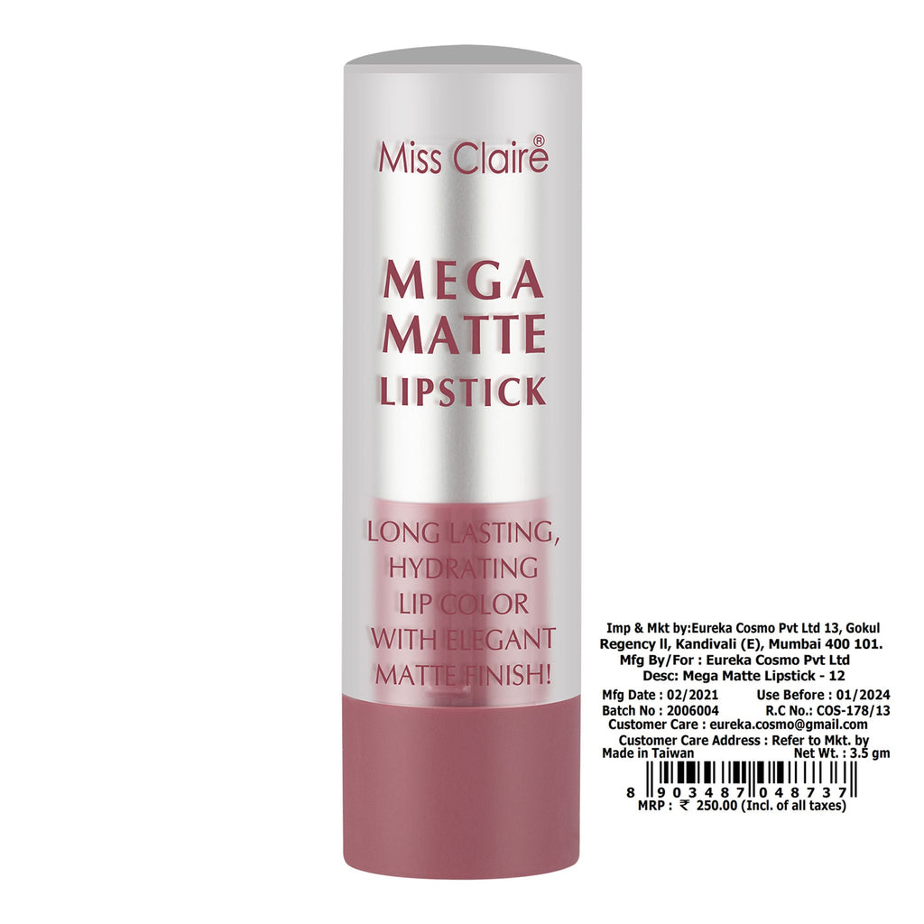 Miss Claire Mega Matte Lipstick - 12 - Distacart