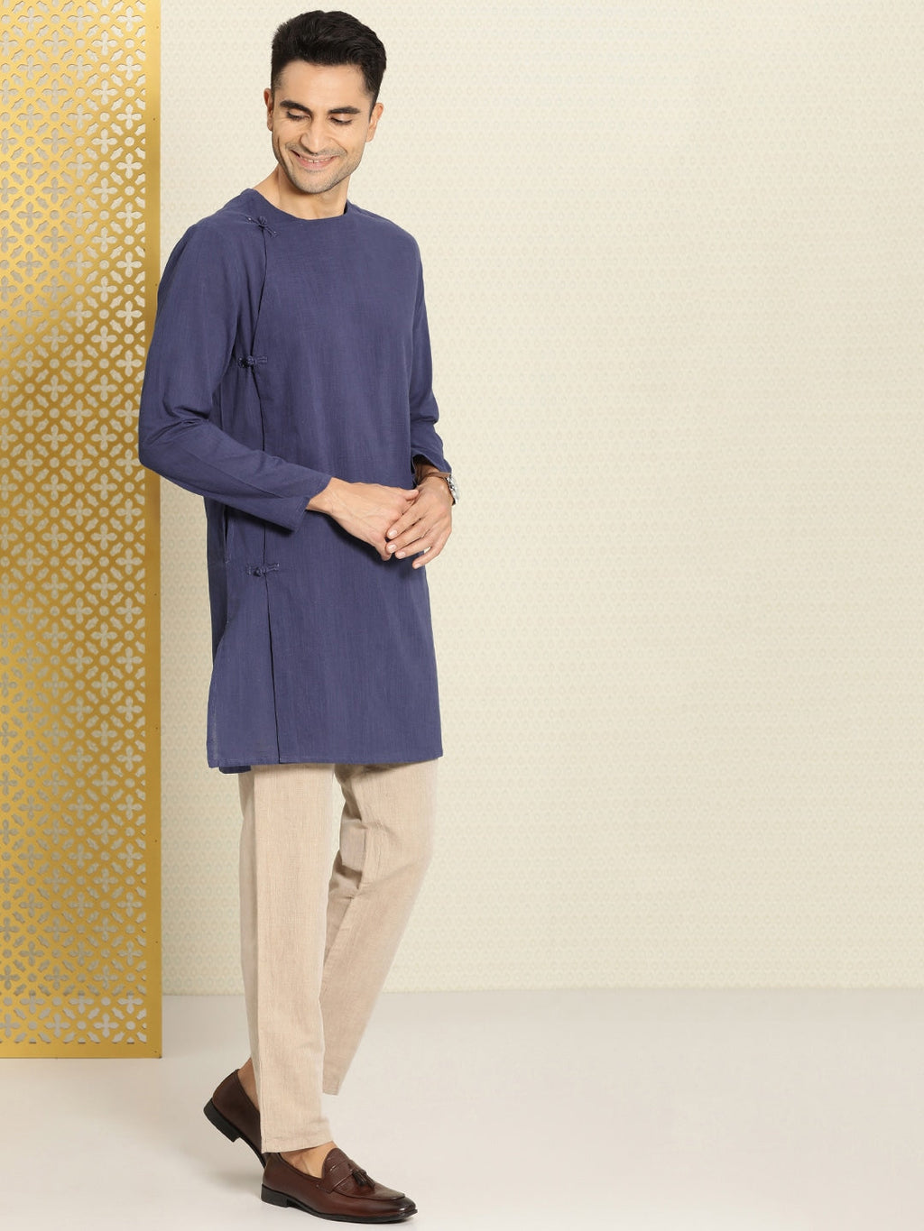 House of Pataudi Rozana Pure Cotton Angrakha Kurta