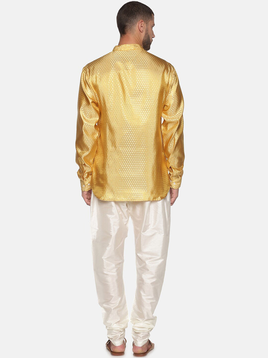 Sethukrishna Gold-Toned Mens Kurta with Pyjamas - Distacart
