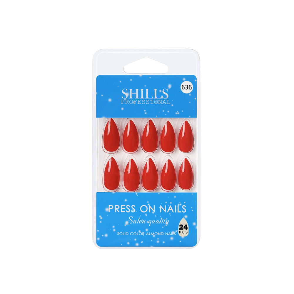 shills professional reusable press on nails almond spn636