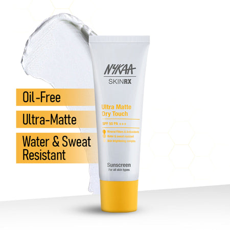 Nykaa SKINRX Ultra Matte Dry Touch Sunscreen SPF 50 PA+++ , Lightweight Matte Finish, No White Cast